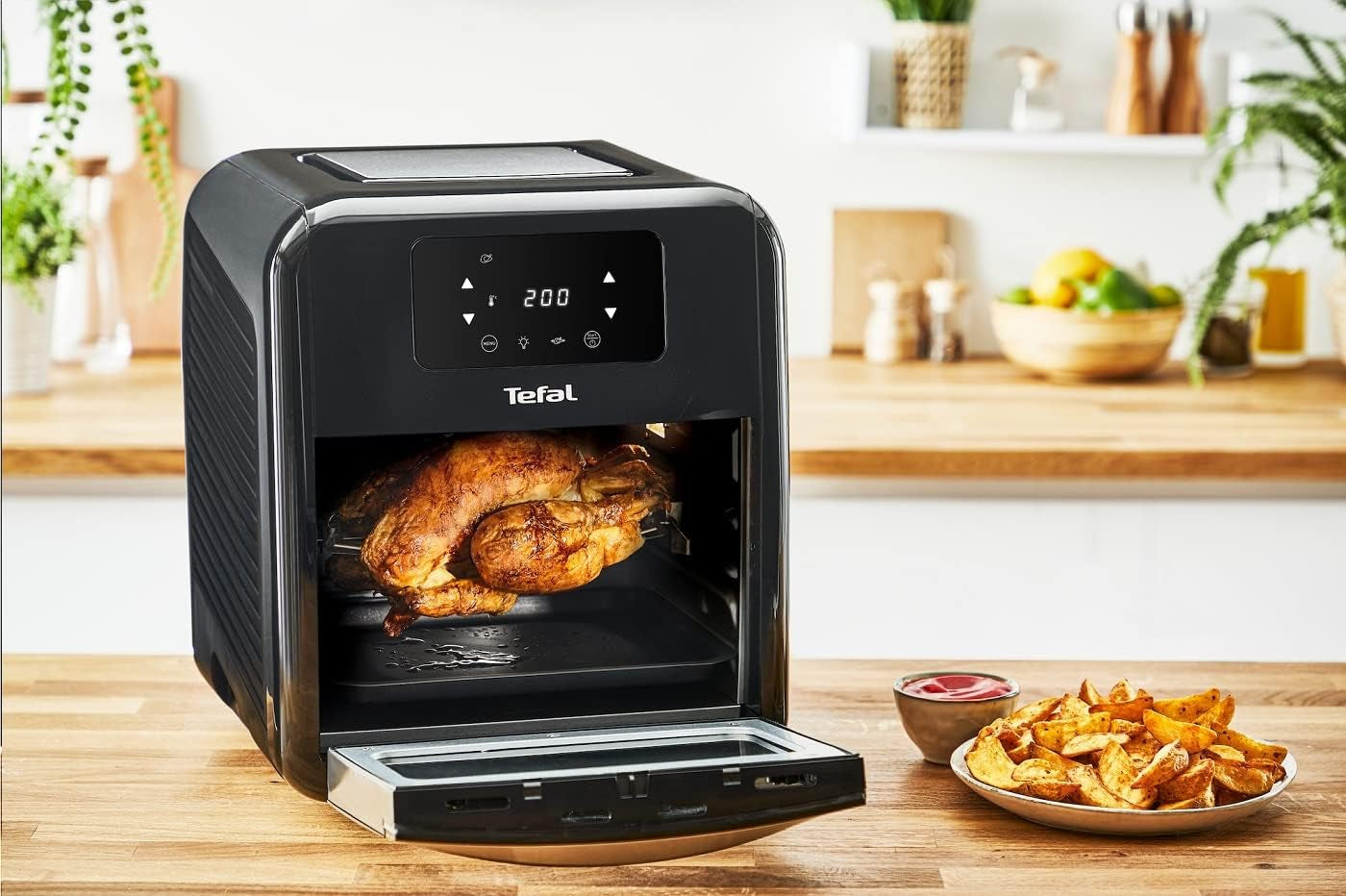 Tefal Easy Fry Oven & Grill 9-in-1-Heißluftfritteuse, 11 l Für 6 Portionen, 7 Zubehörteile, 8 Programme, Rezepte online Haushaltsgeräte Naty Shop
