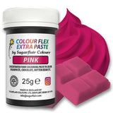 Lebensmittelfarbpaste Sugarflair Colourflex Extra Pink Paste – Essbare Lebensmittelfarbe für Buttercreme, Schokolade, Zuckerpaste, Glasur, Fondant, Kuchenmischungen, Teig und mehr – 25 g