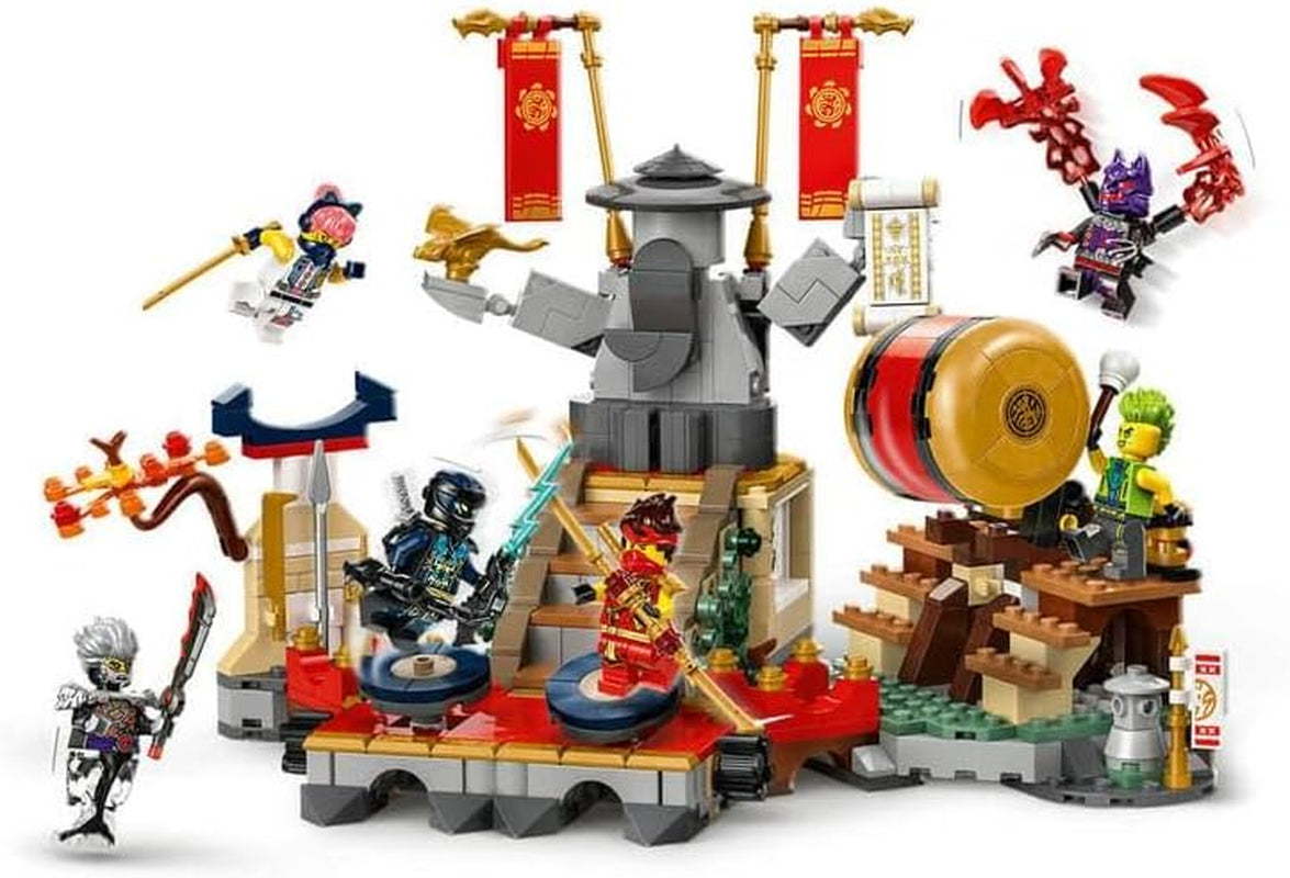 LEGO NINJAGO Tournament Arena Abenteuerspielzeug für Kinder Ninja-Spielset mit 6 Minifiguren Sammlung Bauset Geburtstagsgeschenk für 7-jährige Jungen und Mädchen 71818 Bausets Besuchen Sie den LEGO-Store