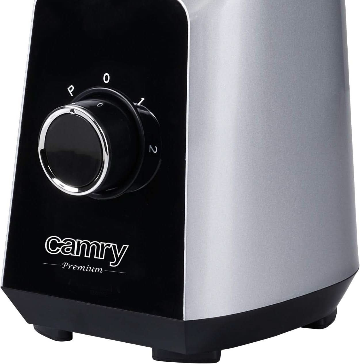 CR 4077 Standmixer Mit 1.5L Glasbehälter, Smoothie Maker, Hochleistungsmixer, Mahlung, Eis-Zerkleinerung, Pulsfunktion, Edelstahlklingen, 2 Geschwindigkeiten, 1000W, Schwarz/Silber Kitchen Naty Shop
