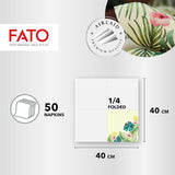 Fato - Trockenpapierservietten, Airlaid, Textileffekt, Packung mit 50 Servietten, 40X40 gefaltet im 4er-Format, Tropicana Decor