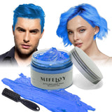 4,23 Unzen Lila Haartönung Temporäre Haarfarbe mit Pinseln, Männer Frauen Styling Haartönung Wachs, Sofortige Haarcreme Schlamm Natürliche Frisur Pomade, DIY Cosplay Halloween Haarwachs Haarfärbemittel Naty Shop Blau