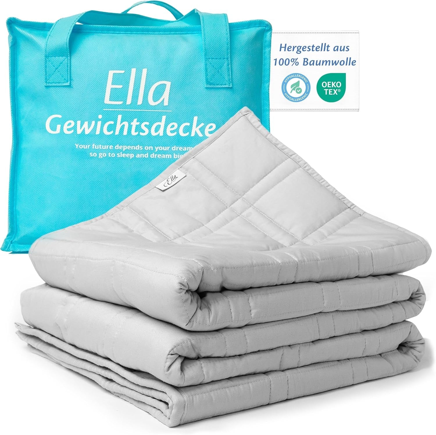Gewichtsdecke 135 x 200 7 kg – Anti-Stress-Therapiedecke – schwere Decke aus 100 % Baumwolle – Decke für tiefen Schlaf und bessere Erholung – Gewichtsdecke – für Männer und Frauen von 55–85 kg. Betten und Decken Beuche den Ella-Store 135 x 200 7,0 kg
