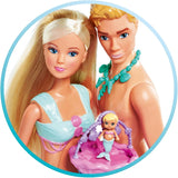 Simba 105733524 – Steffi Love Meerjungfrauenfamilie, schwangere Meerjungfrauenpuppe mit Kevin als Meerjungfrau, mit Babybett, 29 cm große Ankleidepuppen, Spielpuppen, für Puppen ab 3 Jahren Naty Shop