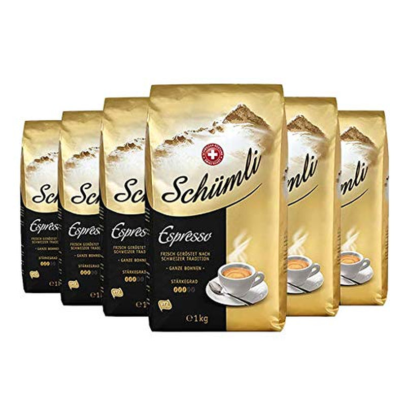 Schümli Espresso Kaffeebohnen 1kg, 6er Pack (6 x 1000g)