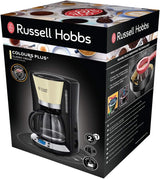 Russell Hobbs Kaffeemaschine [Digitaler Timer, Duschkopf für optimale Extraktion und Aroma] Colors+ Creme (1 bis 10 Tassen, 1,25 l Glaskaraffe, Heizplatte, 1100 W) Filterkaffeemaschine 24033-56
