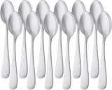 Edelstahl-Kaffeelöffel mit rundem Rand, 12er-Pack, Silber, Naty Shop Küche, einzelner runder Rand