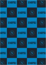 SSC Napoli, weiche Decke mit Logo, warme Decke für Sofa und Bett, Größe 150 x 210 cm, weicher Griff, hellblau, offizielles Produkt Hermet Beds and Blankets Light Blue 150X210