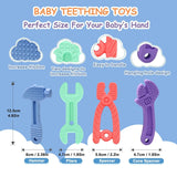 Baby-Beißring [Original] – Silikon-Beißring-Spielzeug, cooler Beißring, Zahnungshilfe, BPA-frei | Spielzeug, Accessoires und Geschenke für Kleinkinder ab 3 Monaten | 4 Stück