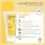 Clearé-Institut | Kamillenmaske | Pflegt, pflegt und entwirrt | Goldener Glanz und Glanz | 97 % natürliche Inhaltsstoffe | Beruhigt die Kopfhaut. Mit Kamillenextrakt | 150 ml Naty Shop Haarmaske