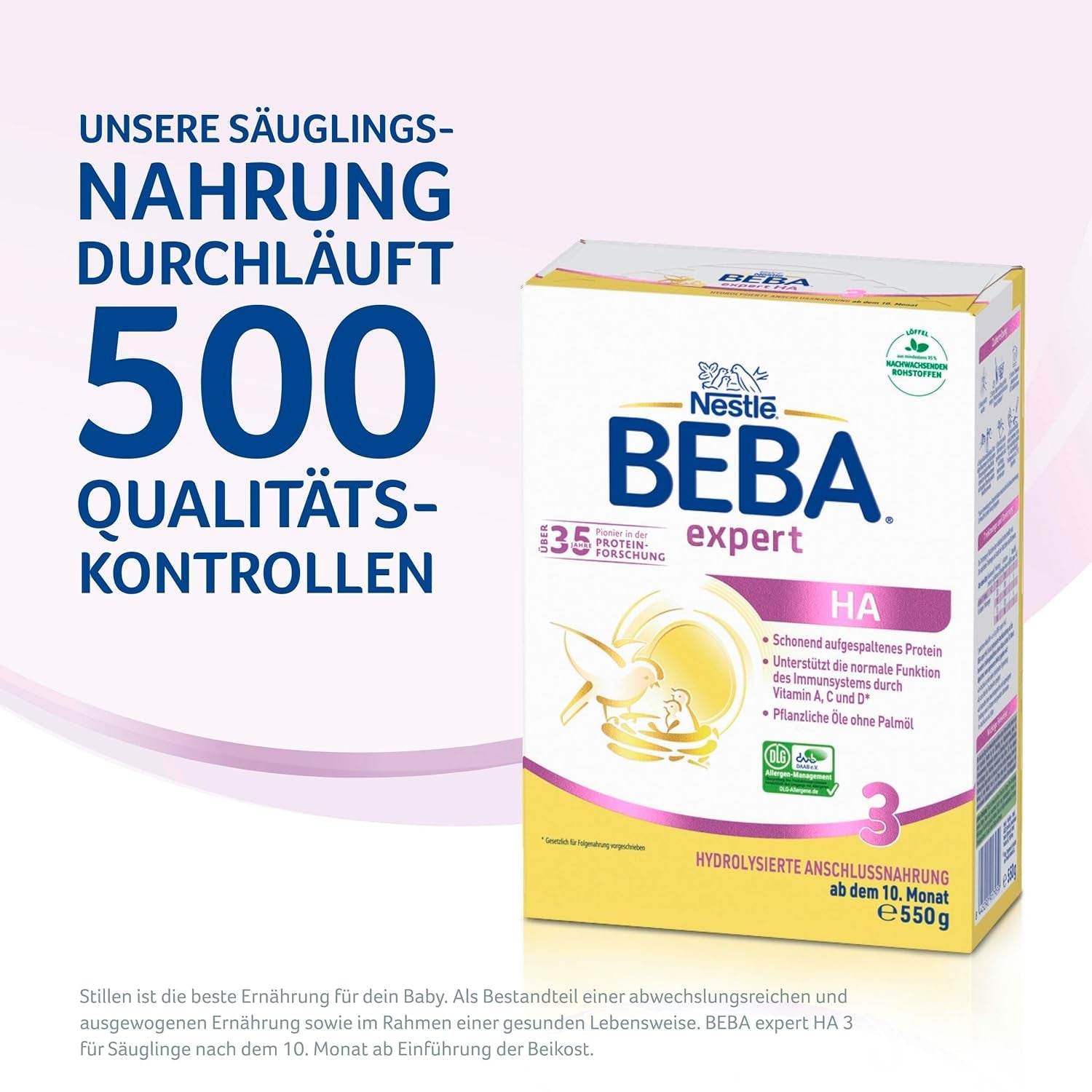 BEBA expert HA 3 Hydrolysierte Fortsetzungsformel, ab 10 Monaten, 1 Packung (1 x 550 g)