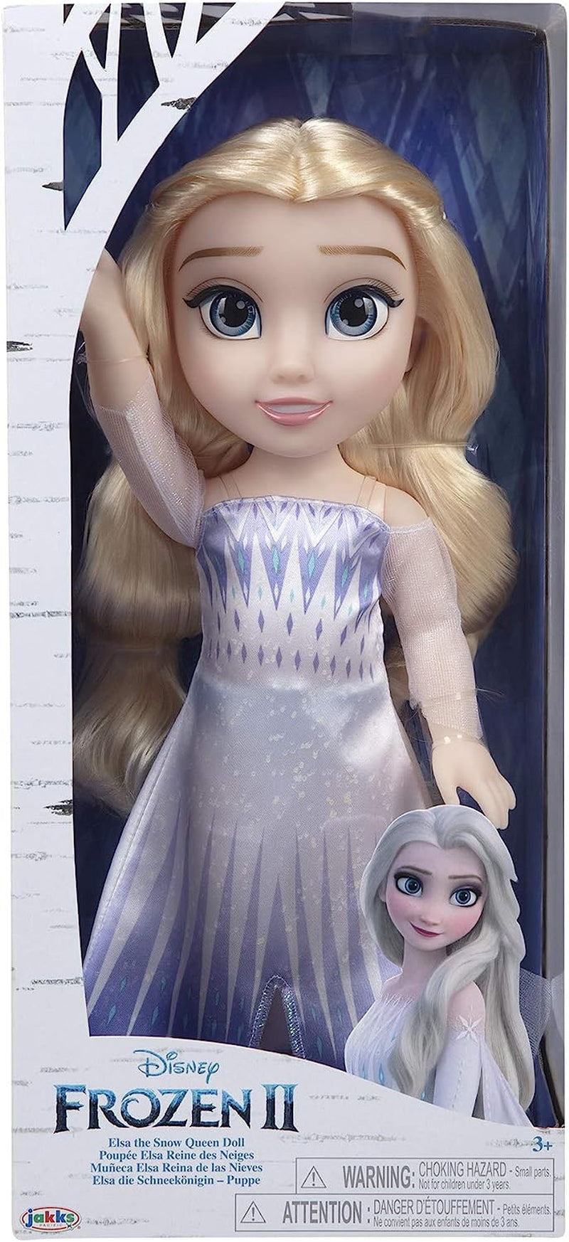 Disney Frozen 2 ELSA, die Schneekönigin-Puppe – 35 cm große, bewegliche Puppe im ikonischen Modekleid und langen, wallenden Haaren für zusätzlichen Spielspaß, für Mädchen ab 3 Jahren, 214894 Naty Shop Dolls