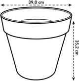 elho Loft Urban Round 40 – Blumentöpfe für den Außenbereich – 100 % recycelter Kunststoff – Ø 38,5 x H 35,3 cm – Gelb/Ocker