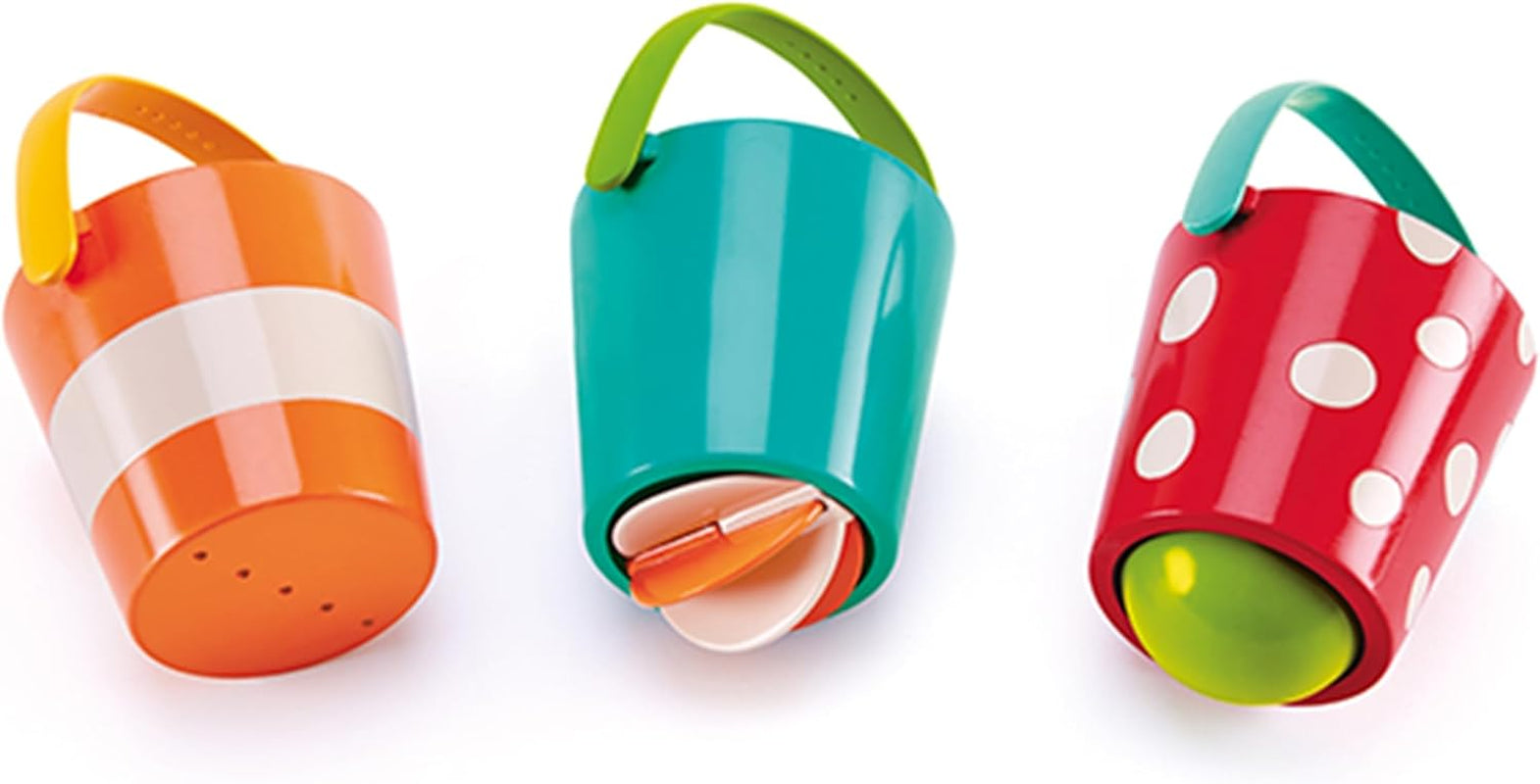 Hape Buntes Eimerset | Dreiteiliges Wasserrad-Badespielzeug für Kleinkinder, mehrfarbig Bebe Naty Shop Toys Standardtitel