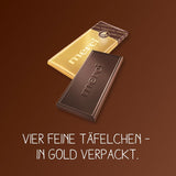 Dunkle Schokoladentafeln 72 % – 5 x 100 g – Feinste dunkle Schokoladenquadrate – Schokolade in Goldfolie verpackt