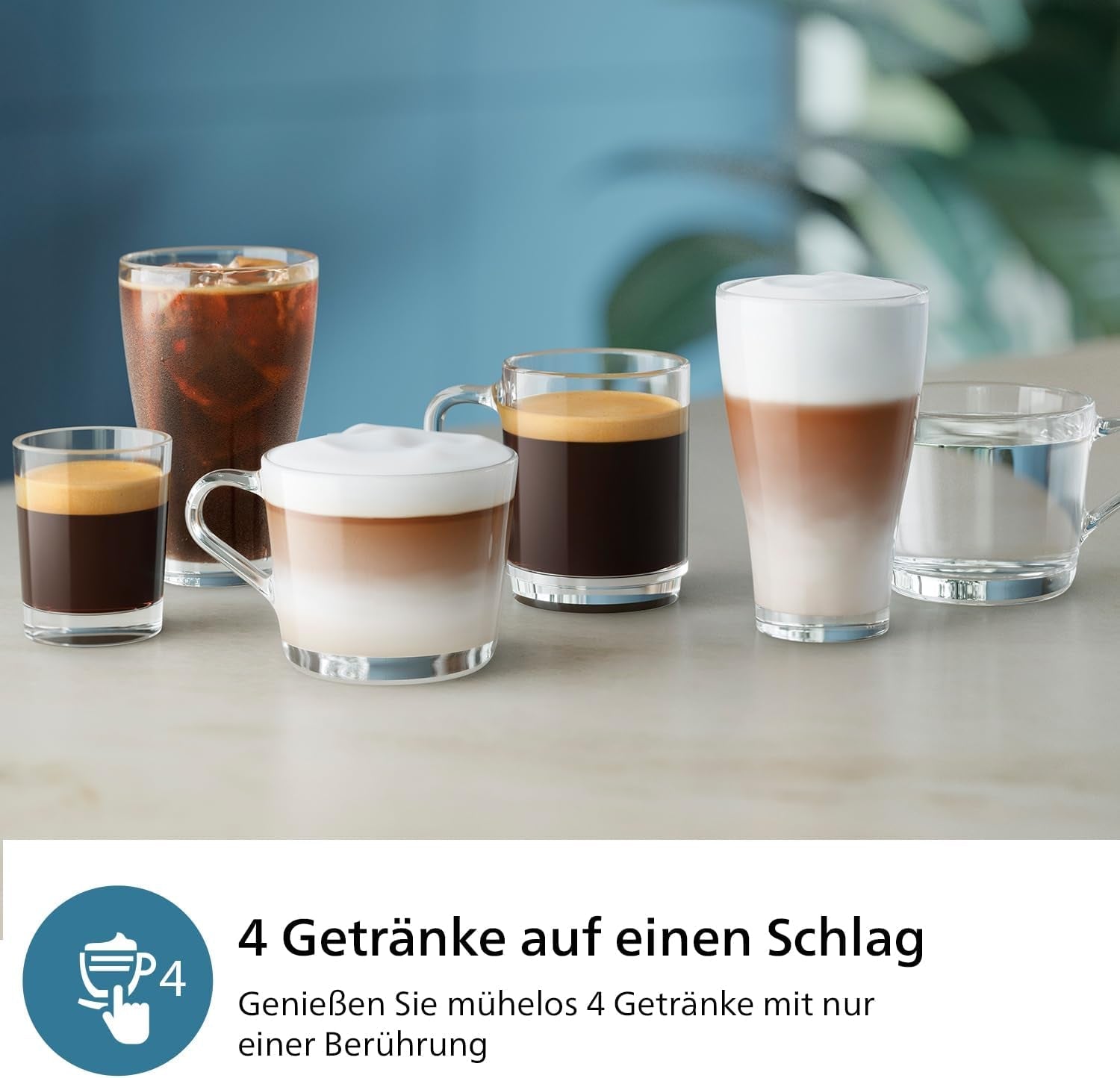 Automatische Espressomaschine PHILIPS 2300-Serie – 4 Getränke, moderner Farb-Touchscreen, LatteGo-Milchzubereitungssystem, SilentBrew, Mahlwerk aus 100 % Keramik, AquaClean-Filter. Mattschwarz (EP2330/10)