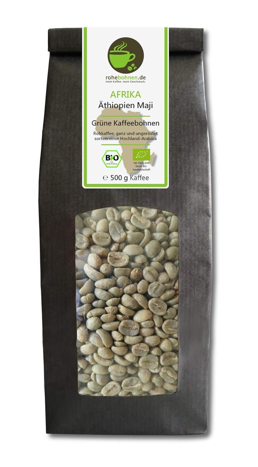 Maji äthiopischer Bio-Roharabica-Kaffee 500 g (grüne Kaffeebohnen 500 g) – GMP-zertifiziert