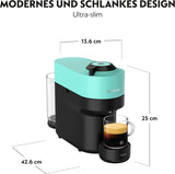 Espressomaschine mit Nespresso Krups Vertuo Pop Kapseln, Fassungsvermögen: 560 ml, automatische Kapselerkennung, One-Touch-System, 4 Tassengrößen, verkürzte Aufheizzeit, nachhaltig, Aqua Mint, XN9204