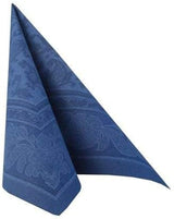 50 Servietten „ROYAL Collection“ 1/4 Falz 40 cm x 40 cm dunkelblau „Ornaments“