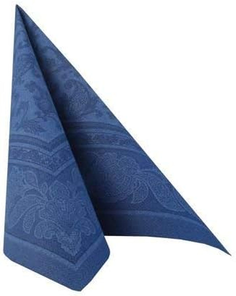 50 Servietten „ROYAL Collection“ 1/4 Falz 40 cm x 40 cm dunkelblau „Ornaments“