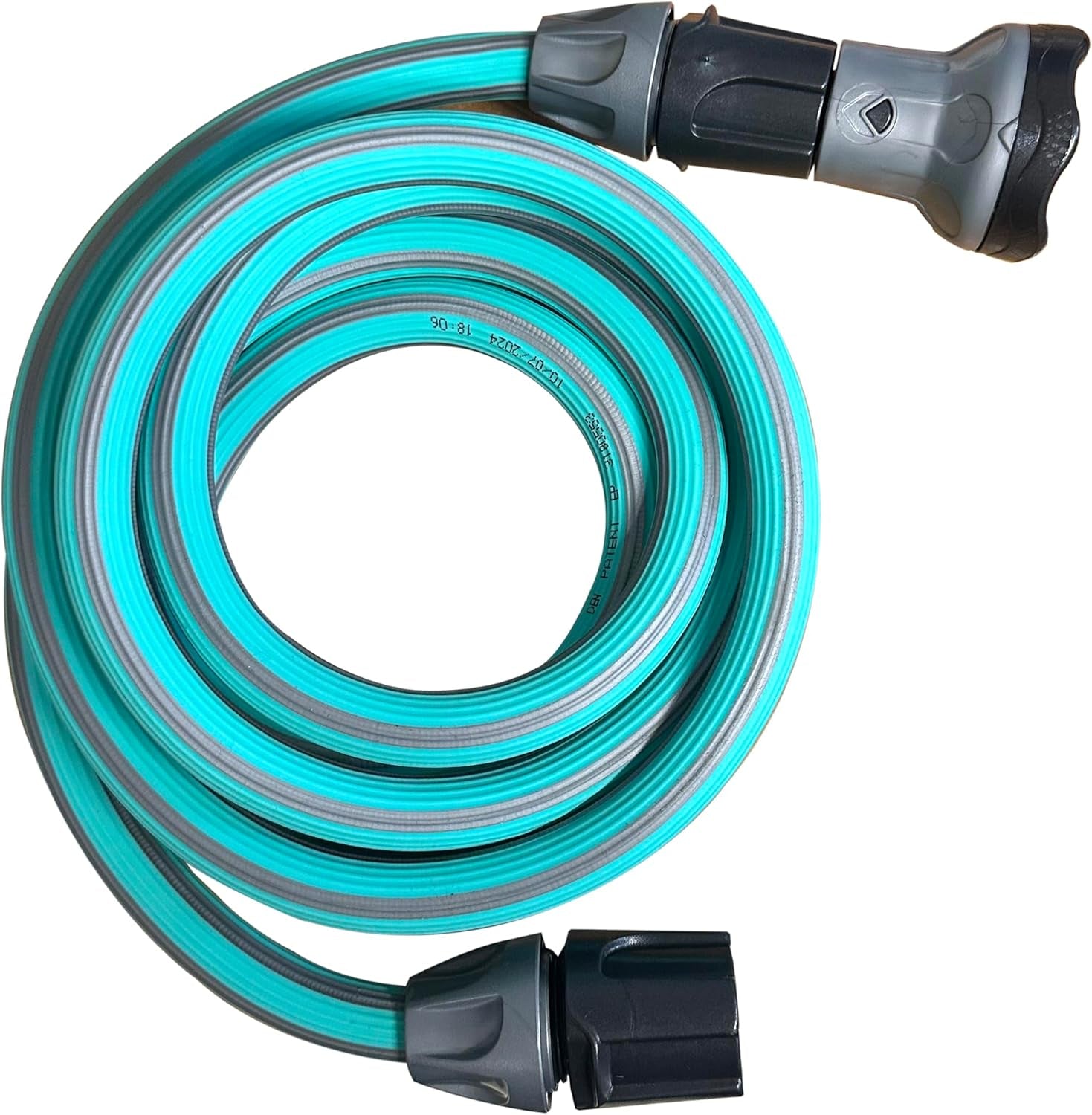 Gartenschlauch ausziehbar bis zu 7,5 Meter, 1/2" (12,5 mm), mit Handbrause und 8 Funktionen, Idroeasy