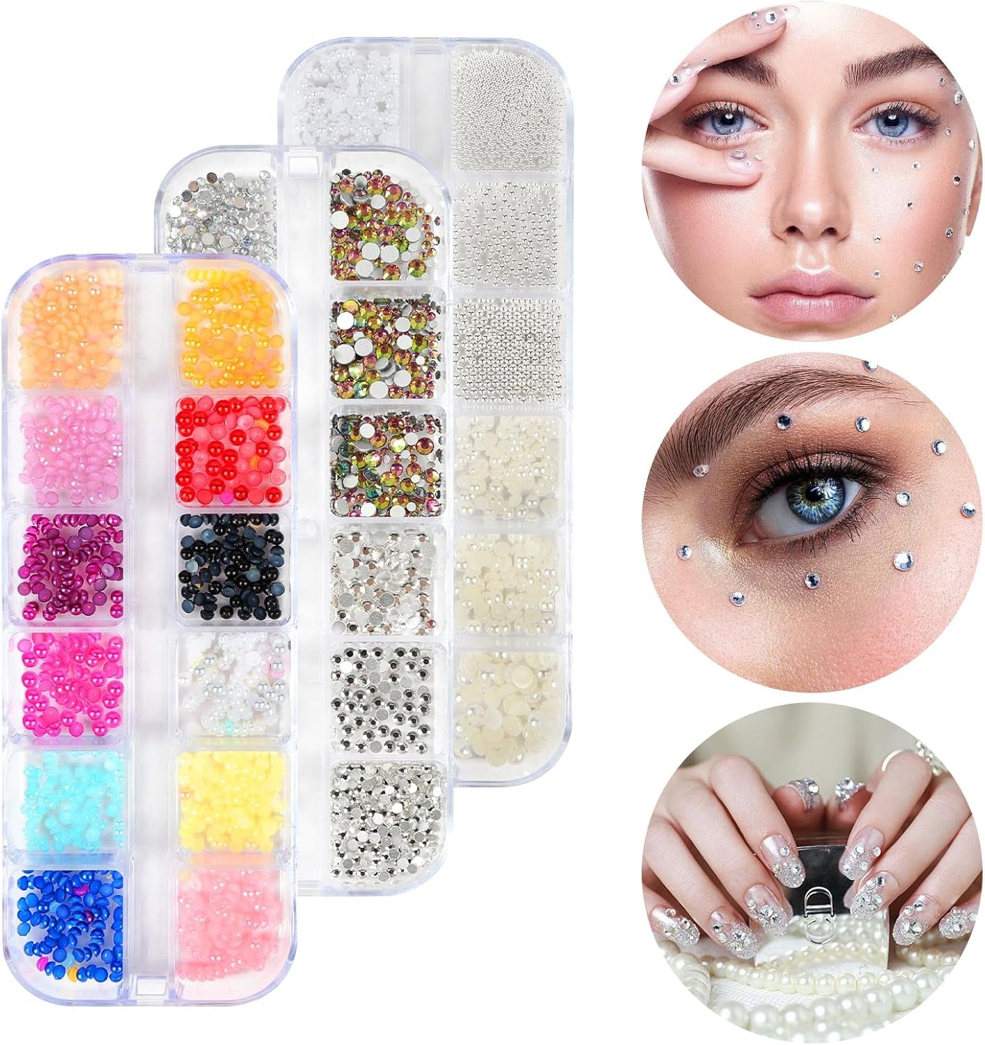 Harz Strasssteine ​​​​4200Pcs Strass Kristalle 1Mm-5Mm Gemischte Kinder Bastelsachen Kit Mit Strass Mit Picking Pinzette Und Stift Für DIY Nägel Kleidung Kunsthandwerk Gemischt Becher Party (A)