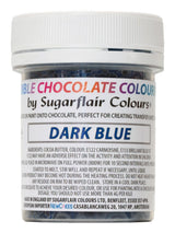 Lebensmittelfarbe Sugarflair Chocolate Lebensmittelfarbe für Schokolade, dunkelblau - Farbige Kakaobutter, Schokoladenfarbe zum Färben von Schokolade, Praline - 35g