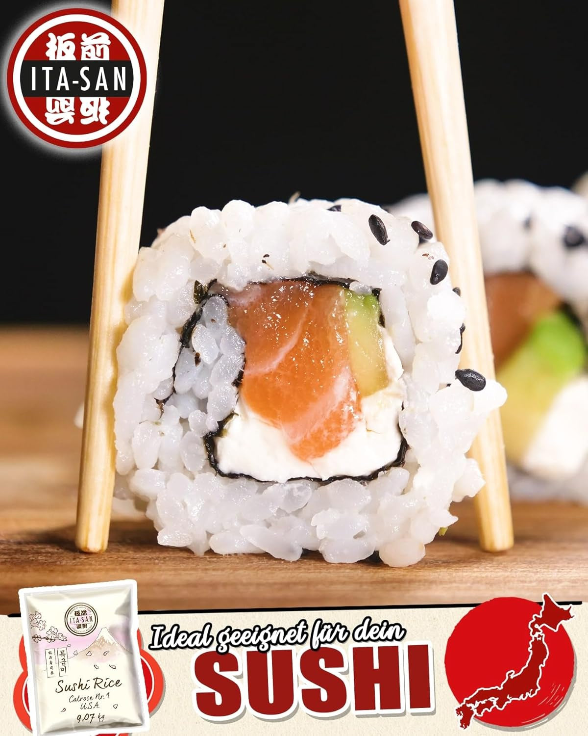 ITA-SAN Calrose / Reis für Sushi, 1 Packung (1 x 9,07 kg)