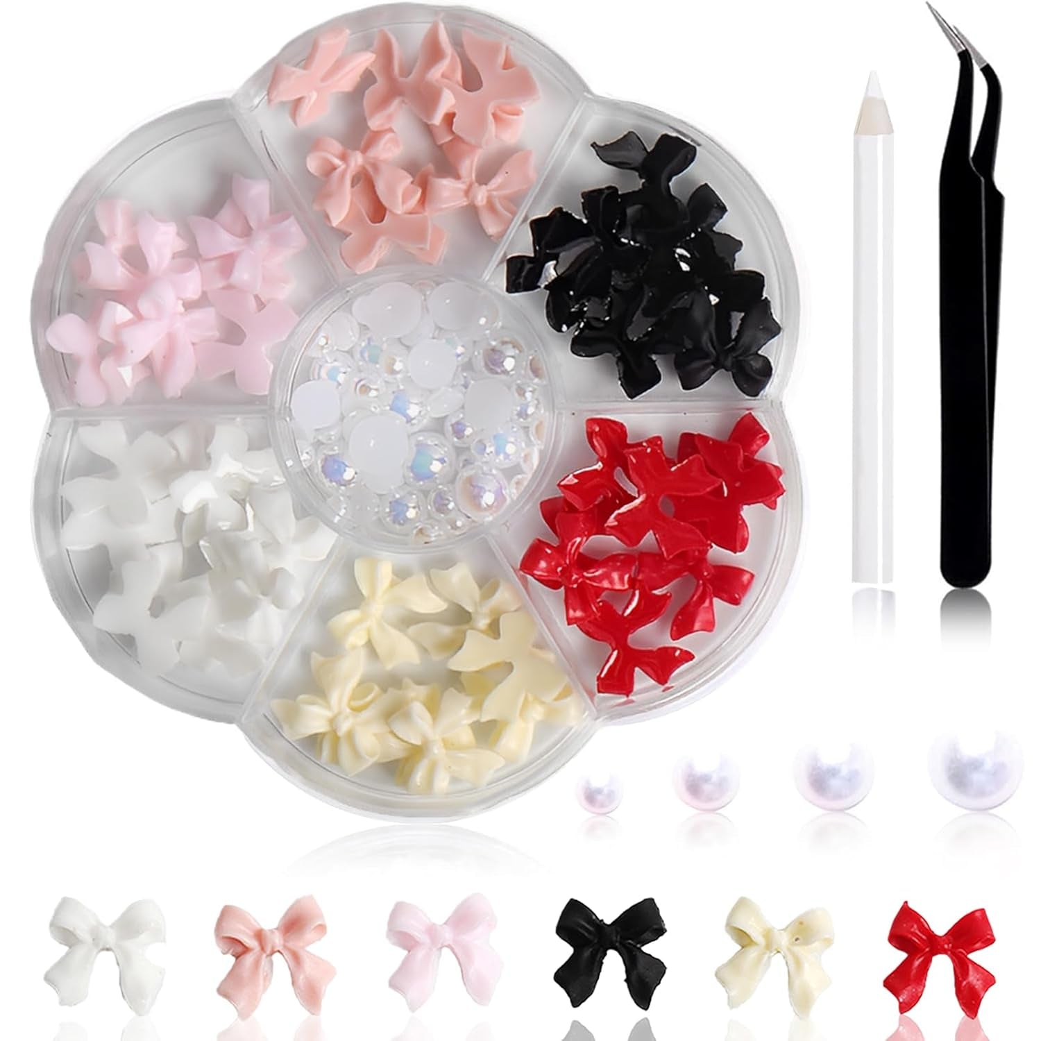 1 Karton Nail Art Charms, 3D Flowers Nagelkunst Charms, Acryl Blumen Nagel Strass Mit Ornamenten, Nagel Edelsteine, Nagel Zubehör Für Mädchen, Nagelkunst Dekoration, DIY Handwerk Nagel Design