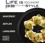 Moritz & Moritz NORDIC 6-Personen-Geschirrset – 18-teiliges Geschirrset aus schwarzem Steinzeug – skandinavisches Design – Robustes 6-Personen-Geschirrset für den täglichen Gebrauch und Gäste – Kombi-Geschirrset