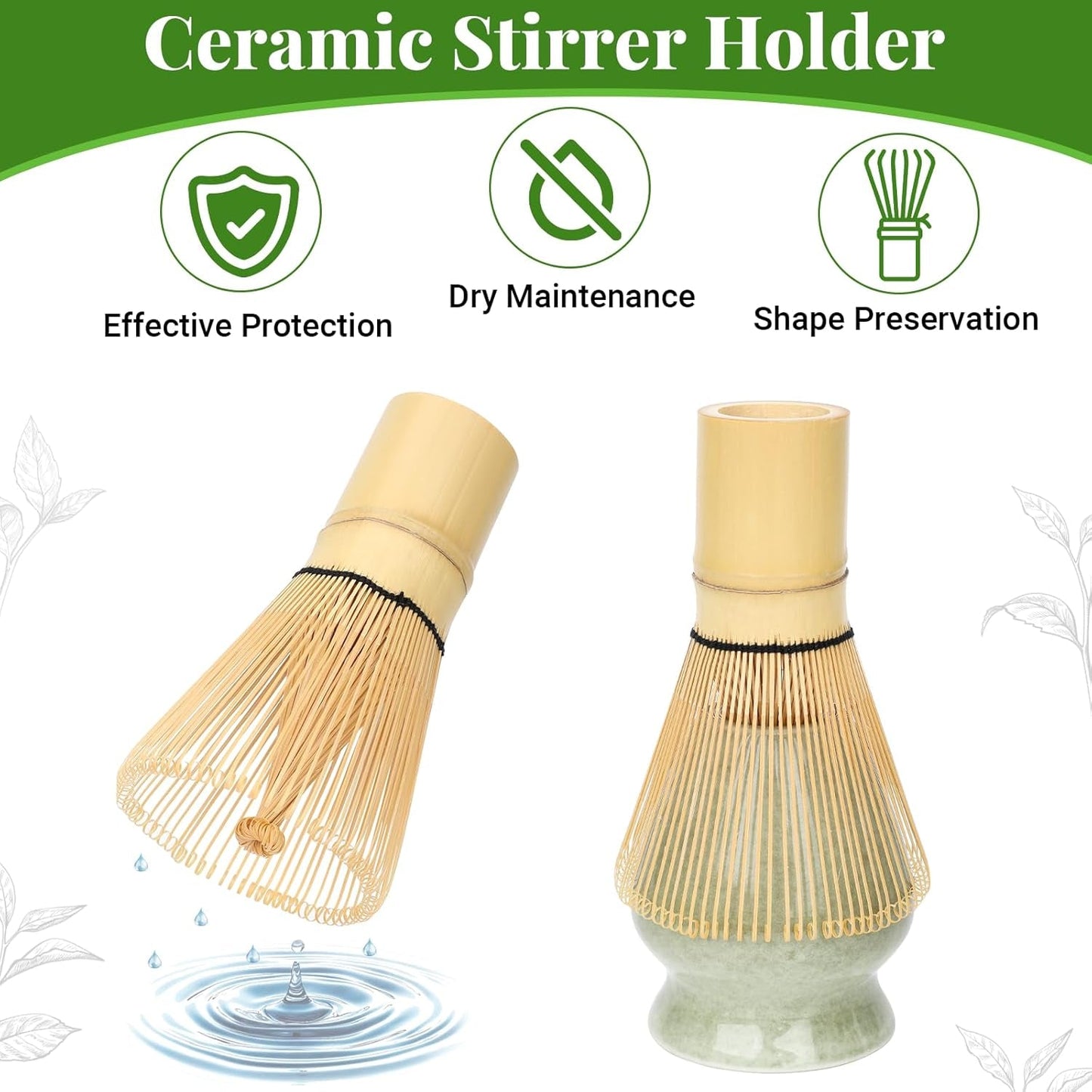 Alyvisun Matcha-Set, 5-teiliges Matcha-Tee-Set mit Matcha-Teekanne und Matcha-Teeständer, Teelöffel, Teelöffel, Matcha-Tee-Set für Matcha-Liebhaber, ideal für Anfänger und Enthusiasten