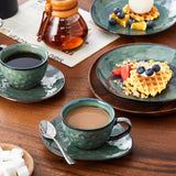 Vancasso Steingut-Kaffeeservice STARRY, 12-teiliges Kaffeeset für 4 Personen, inklusive Kaffeetassen und Untertassen im Vintage-Look