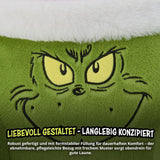 Grinch Pillow – Rückenkissen für Bett und Sofa, Rückenstütze mit Armlehnen, Lesekissen für Rücken, Nacken und Kopf, grün, 40 x 38 cm
