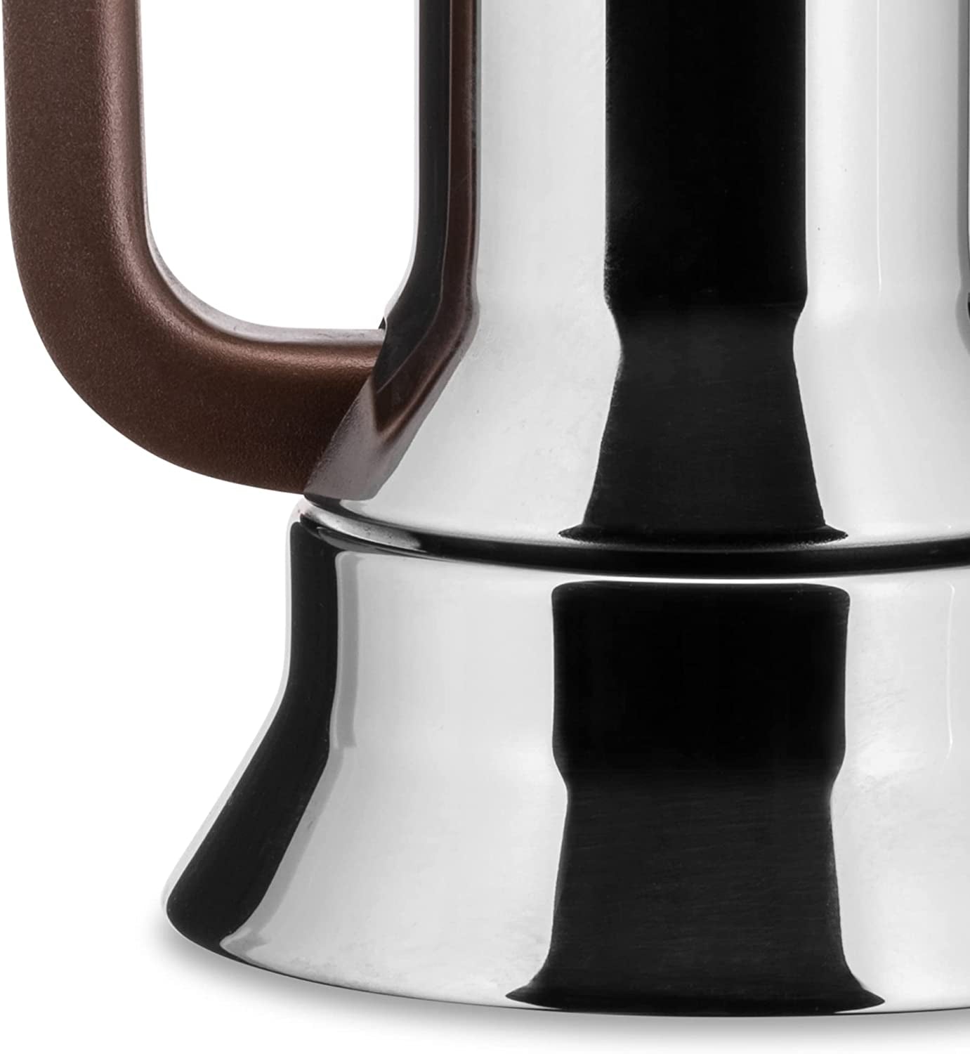 Alessi 9090/6 Espresso mit 6 Tassen für Induktion, Edelstahl, Silber, 15,5 x 13,5 x 27 cm