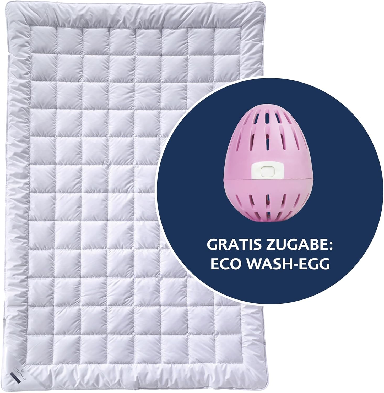 Billerbeck E22 Wash-Star UNO Steppdecke – Ganzjahresdecke – 135 x 200 cm – Fasersteppdecke – Magicfill® – Hohlfasern, 100 % Polyester – mit Eco Wash-Egg Steppdecken und Steppdecken Naty Shop Summer Light (Sl) 135 x 200 cm