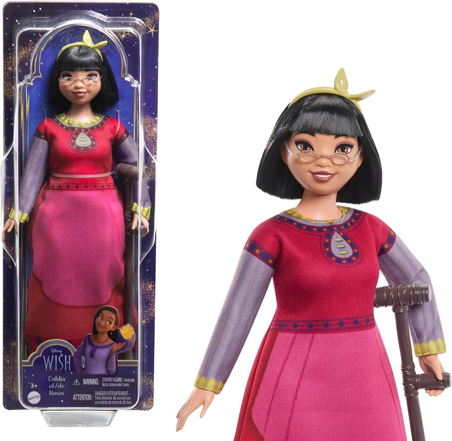 Mattel Disney Wish Dahlia of Rosas Puppe und Zubehör, bewegliche Modepuppe, HPX24