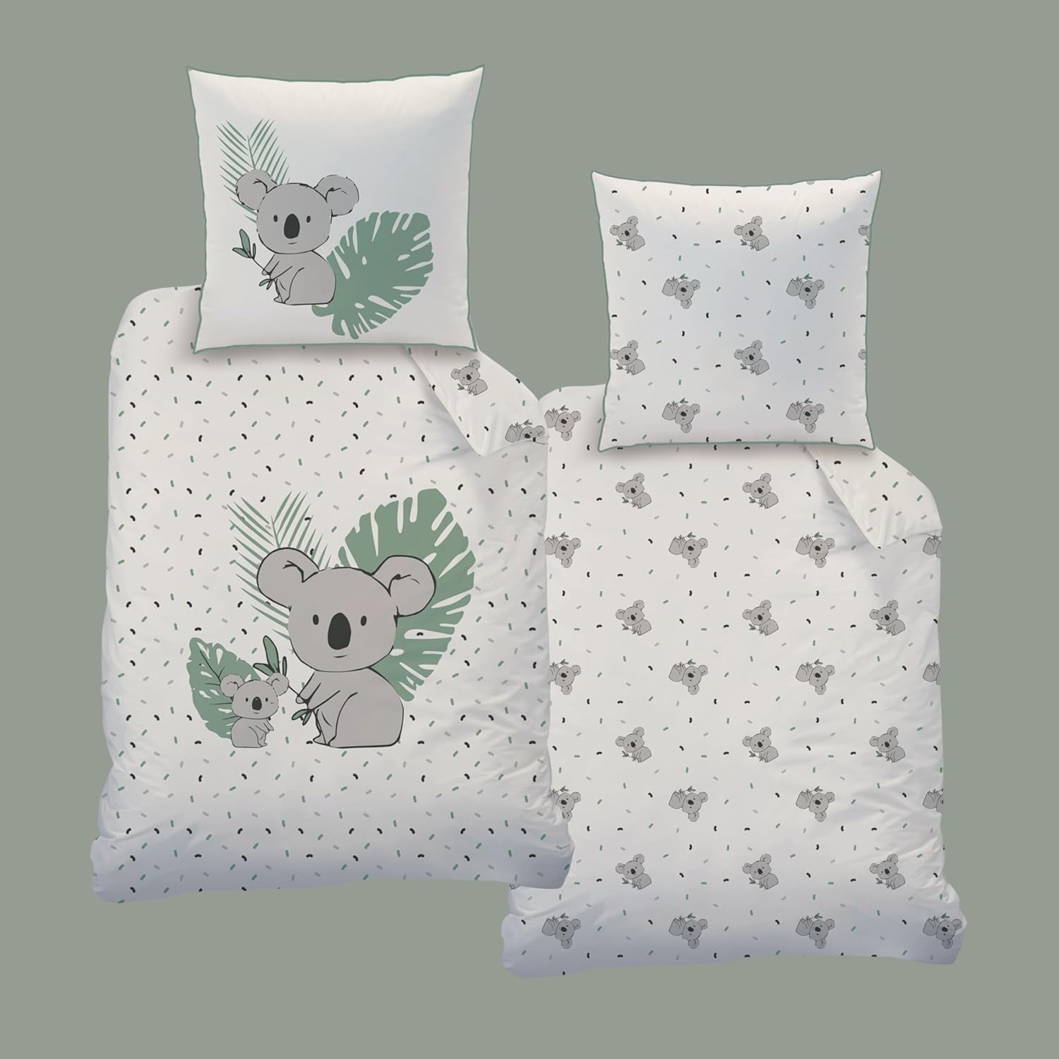 Kinderbettwäsche-Set, Koala oder Einhorn, 100 % Baumwolle. Bettwäsche – Kinder Naty Shop