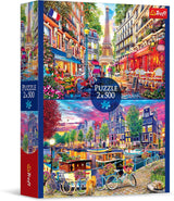 Trefl – 2-in-1-Puzzle: Europäische Hauptstädte – 2 x 500 Teile – Set mit zwei Puzzles, Heimwerken, kreative Unterhaltung, für Erwachsene und Kinder ab 10 Jahren. Standardtitel im Naty Shop