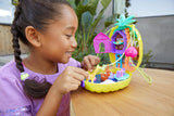 Polly Pocket GKJ64 – Tragbare Ananas-Taschenbox mit 8 lustigen Funktionen, Polly- und Purple-Puppen, 2 Zubehörteilen und Aufkleberbogen; Spielzeug für Kinder ab 4 Jahren Papusi Naty Shop
