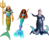 Mattel DISNEY Arielle Die Meerjungfrau-Set mit Mala, Karina und Arielle, einzigartige Outfits und Frisuren, für fantasievolles Spielen und Sammeln, für Kinder ab 3 Jahren, HND29 Naty Shop King Triton, Ursula und Ariel Puppen