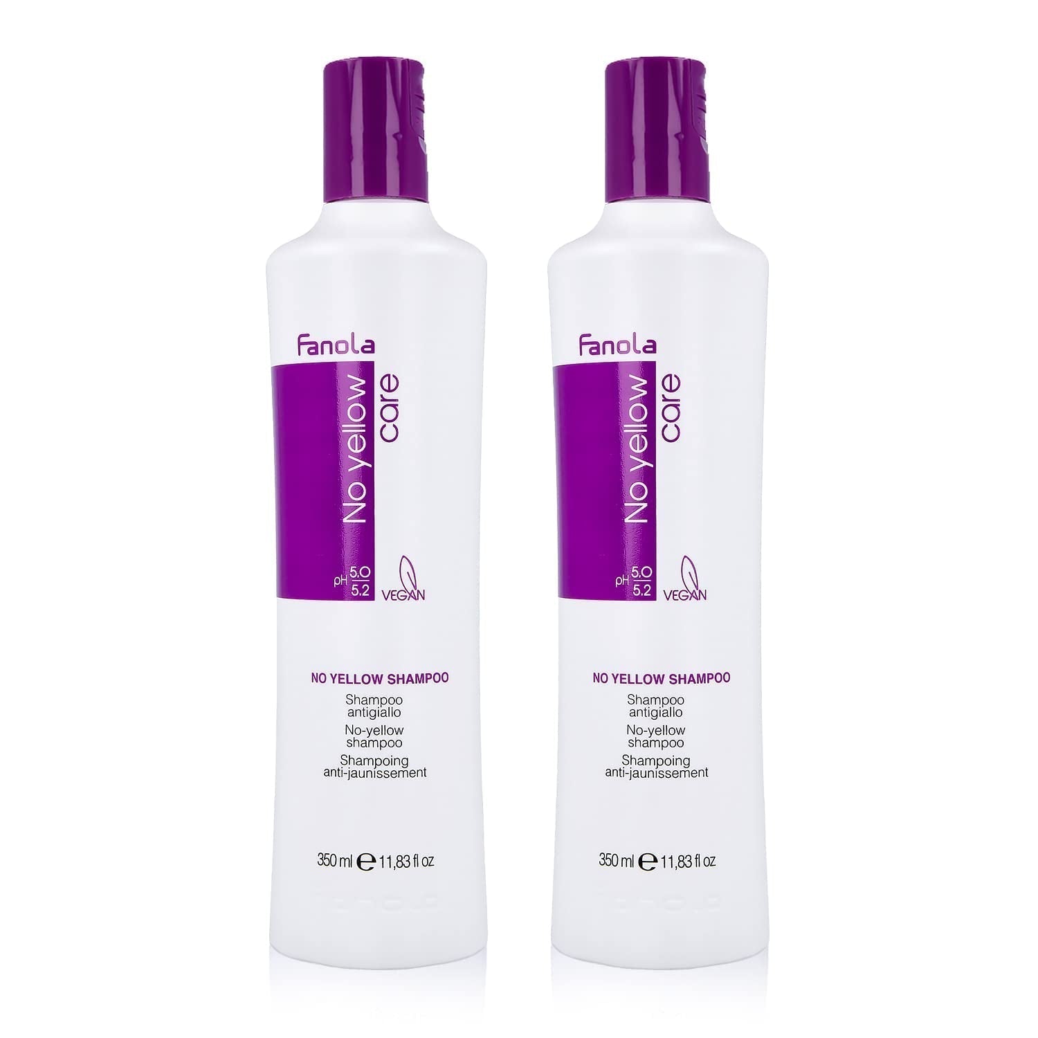 Fanola No Yellow Silver Shampoo gegen gefärbtes Haar mit Flecken. Fanola Dusche und Bad 2 x 350 ml Einzeln