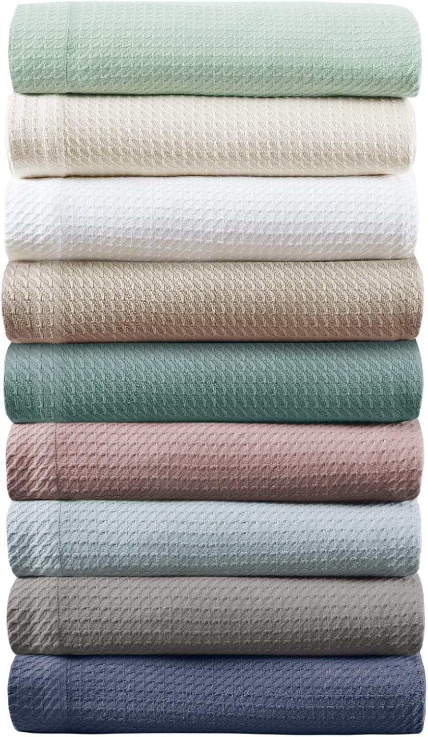Madison Park, 100 % ägyptische Baumwolle, atmungsaktive Bettdecke, Premium-Strick, Luxus-Saison, leichter Bezug für Bett, Sofa und Couch, Doppelbett/Queensize-Bett, Rosa, Naty Shop Bettdecken und Steppdecken