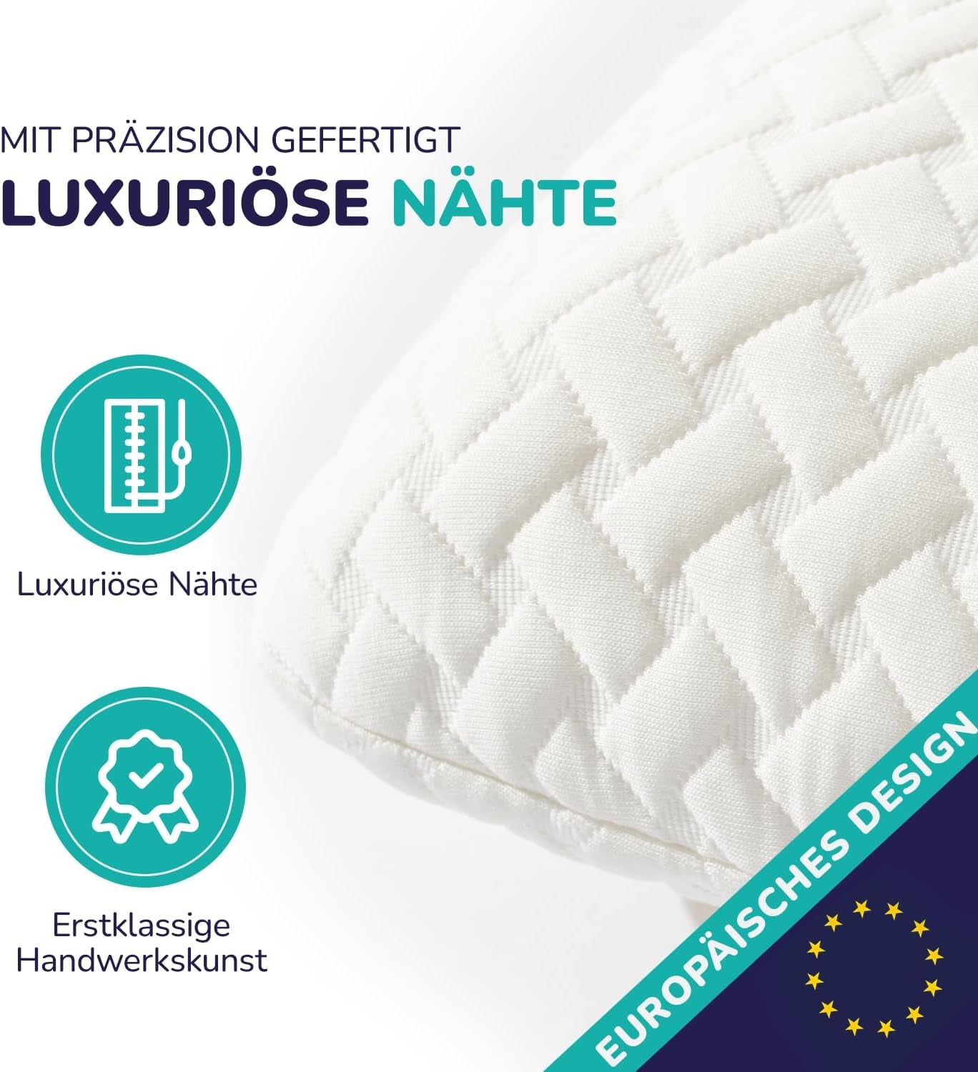 ZenPur Orthopädisches Nackenkissen 40 x 60–13 cm, Kopfkissen aus Memory-Schaum – ergonomisches Schlafkissen für Nacken und Schultern, Öko-TEX-zertifiziert