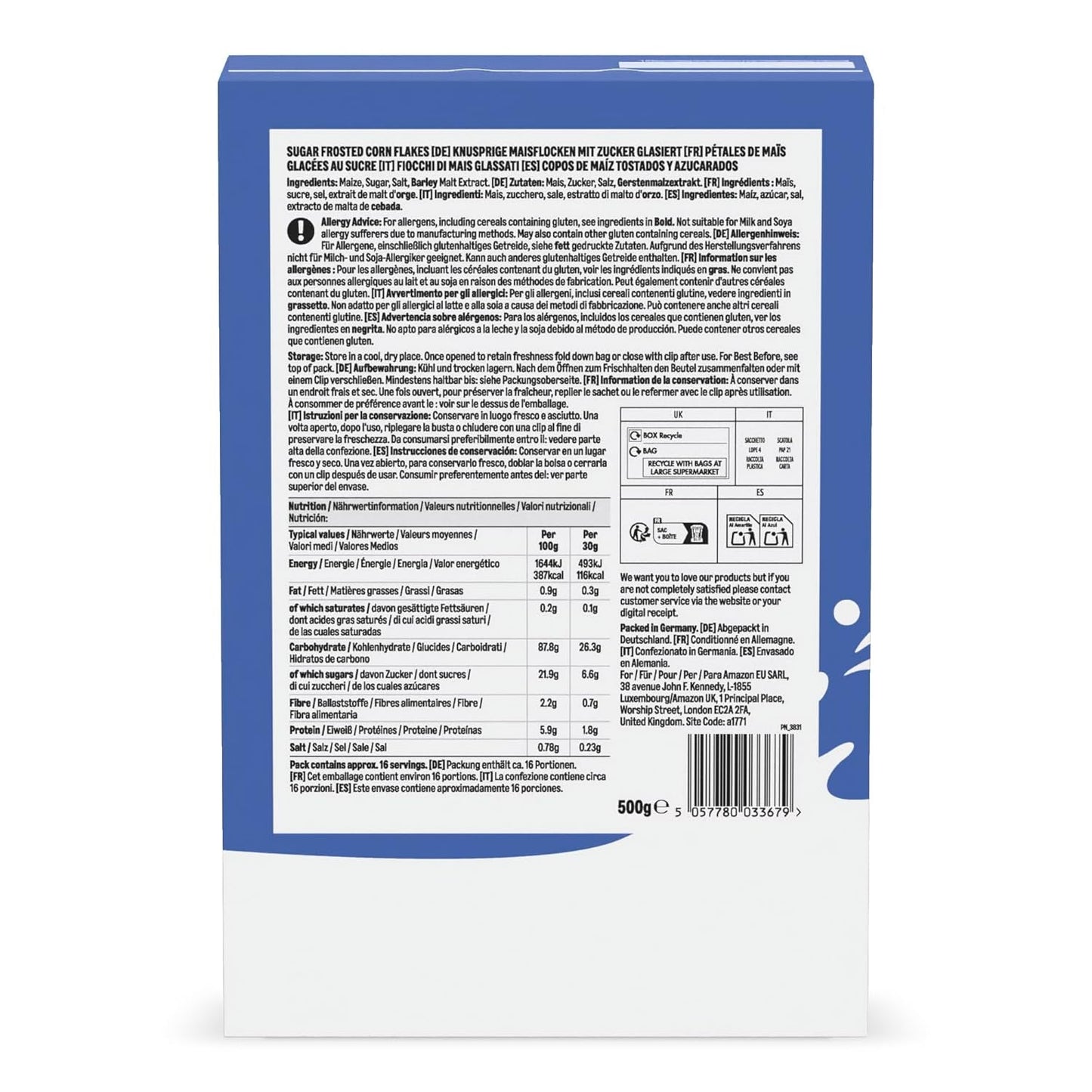 Müsli mit glasierten Flocken von Amazon, 500g