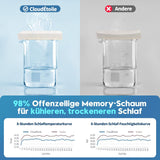 Cloudétoile Nackenkissen Memory-Schaum-Kissen – 2-in-1 ergonomisches orthopädisches Kissen, Visco-Schaum-Kissen, Seitenschläfer-Nackenstützkissen, höhenverstellbares Memory-Schaum-Kissen, weiß, 64 x 38 x 12 cm, orthopädische Nackenkissen, Naty Shop