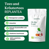 Oh My Fruit BIO Früchtetee 100 g (50 Tassen) | Loser Früchtetee mit Äpfeln, Hibiskus, Himbeeren, Orangen und Steviablättern REPLANTEA