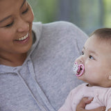 NUK Space Baby Schnuller 6–18 Monate, extra große Öffnungen für empfindliche Haut, BPA-freies Silikon, Zebramuster, 2er-Pack
