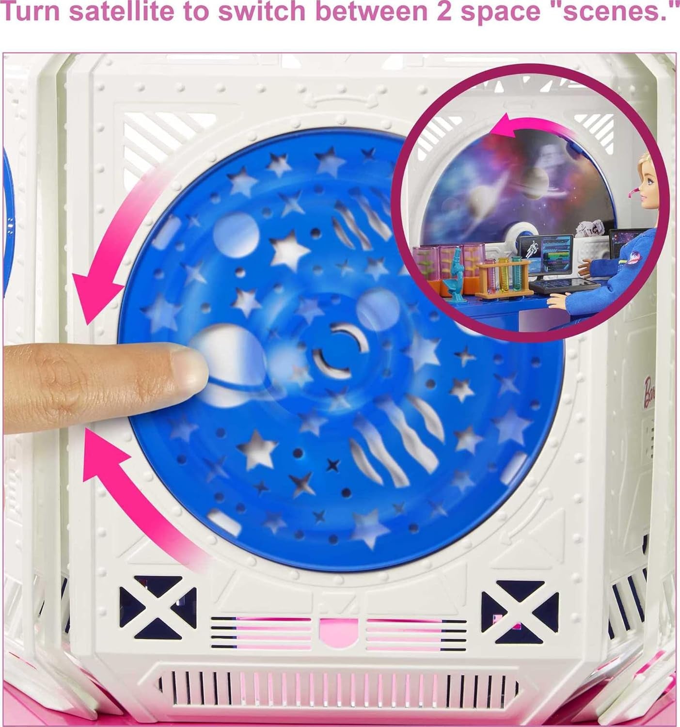 Barbie GXF27 – Raumstation, Weltraumabenteuer, Weltraumpuppe, Welpe, Arbeitsplatz, Weltraumszenen, 20 Zubehörteile, Geschenkspielzeug für Kinder ab 3 Jahren