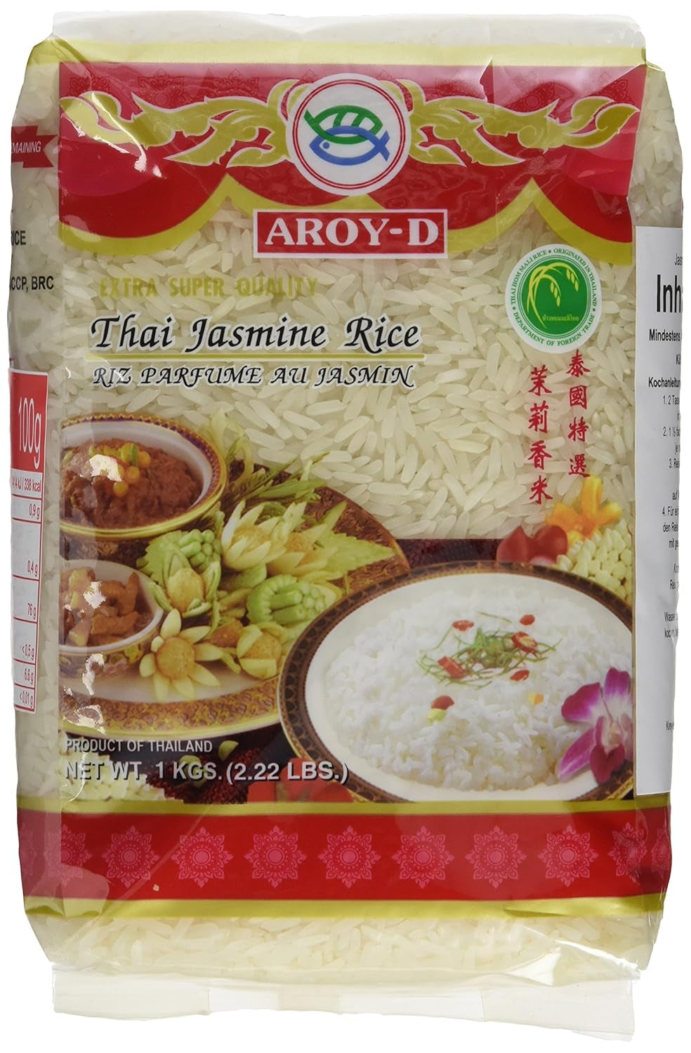 Aroy-D Duftreis, Langkornreis 100 %, 1 Packung (1 x 5 kg)