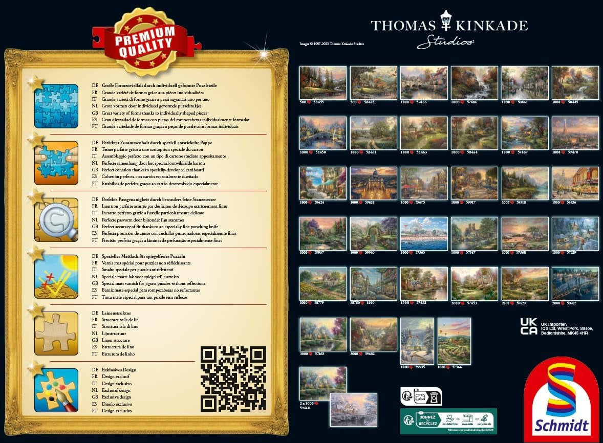 Schmidt Spiele 58785 Thomas Kinkade, New England Harbour, Puzzle 1000 Teile, farbig Puzzle Naty Shop